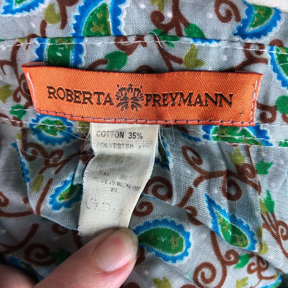 Roberta Freymann S Small Blouse Button Front Pais… - image 4